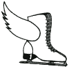 Ice Skate with Wings (Outline)