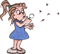 Girl Blowing Dandelion