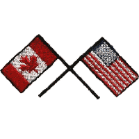 Crossed Canada & US Flags