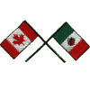 Crossed Flags of Canada & Mexico