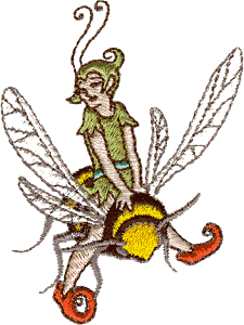 Fairy Flying on Bee