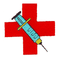 Medical cross with Syringe