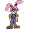 Easter Bunny in Overalls