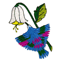 Hummingbird with flower