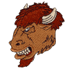 Bison head (Profile) Larger