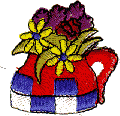 Checkered with Flowers inside Teacup