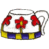 Three Flowers & Checkered Teacup